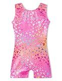 Domusgo Gymnastics Leotards for Girls Shiny Sleeveless Tumbling Outfit