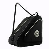 HEXIFUL Skate Bag for Ice, Inline, Roller & Quad Skates - Kids & Adults (Black/Gold)