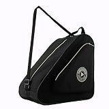 HEXIFUL Skate Bag for Ice, Inline, Roller & Quad Skates - Kids & Adults (Black/Gold)