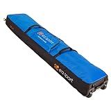 EQ SPORT Snowboard Bag with Wheels - Fully Padded & Waterproof Rolling Snowboard Bag for Air Travel, Boot Bag Included - Fits 2 Boards - Heavy-Duty YKK Zippers - Storage for Snow Gears - Blue, 168cm