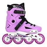 Traxart Urban Freestyle Inline Skates Purple Revolt Hardboot, Aluminum Frame, 80mm Wheels, ABEC-9 Bearings for Women US 10.5