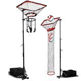 AugFir Volleyball Setter & Spike Trainer, Adjustable Height 93"-126" Volleyball Trainer, Solo Practice Tool for Indoor & Outdoor Use Spiking & Drills, with 88LBS Sandbag Base