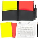 Soccer Referee Cards Set,Red and Yellow Cards for Soccer with Record Paper, Pencil, Card Storage Wallet,Soccer Referee Kit for Football Volleyball Rugby Baseball Matches,Training,Sports Games