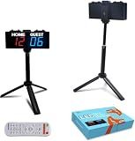 YZ Battery Powered Scoreboard Clock Timer with Buttons, Portable Digital Scoreboard with Remote, Electronic Scoreboard with Stand, Cornhole Score Keeper for Outdoor Yard Games/Shuffleboard/Pickleball