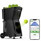 PUSUN PT-Smart-Pro Smart Tennis Ball Machine - Auto Serve with APP/Remote/iWatch Control, 12 Serving Modes, 4-6H Battery for Training/Coaching (Black)
