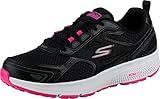 Skechers Women's Go Run Consistent Sneaker, Black/Pink, 10 Wide