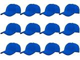 Gelante Plain Blank Baseball Caps Adjustable Back Strap Wholesale LOT 12 Pack- 001-Royal