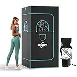 EXCEEDY Portable Sauna for Home, Full Body Personal Sauna Box, Home Sauna Tent Steam Sauna at Home Spa with 4L 1000W Steamer, Remote Control, Folding Chair, Mat, 120 Mins Timer, 9 Levels, 35"x35"x71"