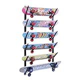 Lhysn Skateboard Wall Mount, Skate Board Wall Display Hanger Rack, Snowboard Wall Mount Ski Holder,Deck Wall Longboard Rack Storage(6-layers) Metal Shelving