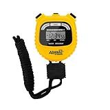 Marathon Adanac 3000 Digital Stopwatch Timer, Yellow - High Precision Accuracy to 1/100th Seconds - Water, Dust & Shock Resistant - 46” Lanyard Included