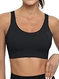 RUNNING GIRL High Impact Sports Bras for Women,Racerback Bra Workout Crop Tops for Women(WX2667 Black,M)