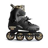 FLYDAZZLE Inline Skates for Men Urban - Freeride Slalom City Street Skating, Hard Boot ABEC-9 Bearing Ankle Support, Bonus Insoles Laces (US 9.5-10)
