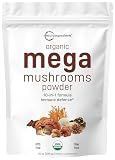 Micro Ingredients Organic Mega Mushroom Powder, 10-in-1 Mushroom Blend 10oz