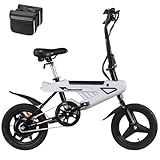 AVDLBIKE Folding Electric Bike, Max Speed 20Mph, 500W Peak Motor & Portable,14" Adults Electric Bicycles with 36V & 6.4 Ah Lithium Removable Battery,20 Miles PAS Range