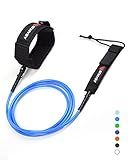 Abahub Premium Surfboard Leash, Straight Surf Board Leg Rope, Legrope Strap for Shortboard, Skimboard Replacement Leashes 6 Foot Blue 6 mm Thick