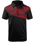 ZITY Golf Polo Shirts for Men Short Sleeve Athletic Tennis T-Shirt Red M