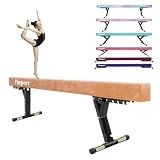 FBSPORT 8FT Adjustable Balance Beam, Gymnastics Floor Beam with Legs