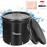 XL Ice Bath Tub for Athletes & Adults - 105 Gallons Ice Tub, Cold Plunge Tub with Cover for Indoor Outdoor, Ice Plunge Tub for Recovery & Cold Water Therapy - Black
