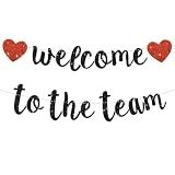 BEISHIDA Welcome to The Team Banner,NO DIY,Office Party Decorations for New Teacher Employee Coworker Staff Colleague Team Member Glitter Black