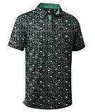 ZITY Men's Golf Shirts Short Sleeve Print Patterns Casual Collared Polo XL