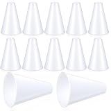 Tolare 6 Pack Cheer Megaphone Bulk, White Plastic Megaphone for Sports Events & Party Favors, Reusable Mini Megaphones for Cheerleading, Games, and Outdoor Activities