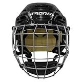 TronX Stryker Hockey Helmet (Black Cage Combo, X-Large)