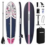 EVERSEA Stand-Up Paddle Boards, 10 ft Inflatable Paddle Board with SUP Accessories, Non-Slip Deck, Dual PVC Layer, Memphis Style Pattern, 31 in Wide Stable All-Around Paddleboard for Adults (Rigid)