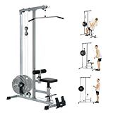 Yes4All LAT Pull Down Machines, LAT Row Cable Machine, LAT Tower with Additional Pulley Cable, High & Low Pulley Stations
