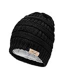 Curly Girl Method Approved Satin Lined Beanie – Winter Hat for Women with Natural Curls, Warm Cable Knit Cap for Hair Care