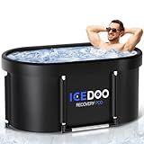 Wxtkkom New Upgrade XL 139-Gallon Oval Ice Bath Tub - 6 Layered Portable Bathtub, Foldable with Cover Cold Plunge Tub for Athletes, Home Gym, Outdoor Recovery Use.