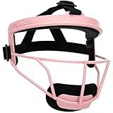 Dinictis Softball Face Mask, Lightweight, Comfortable, with Wide Field Vision, Durable and Safe Face Guards, Premium Protective Softball Fielder's Mask-Pink-Youth(M)