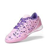 DREAM PAIRS Boys Girls Indoor Soccer Shoes,Pink/Purple,13 Little Kid