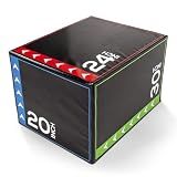 BalanceFrom 3 in 1 20 Inch 24 Inch 30 Inch Foam Plyometric Box Jumping Exercise, 60-Pound, Colored