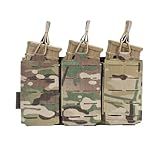 EXCELLENT ELITE SPANKER Tactical Mag Pouch Open-Top Triple Molle Magazine Pouch for Magazines M4 M16 AR-15 5.56(Multicam)