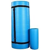 BalanceFrom Exercise Yoga Mat, Home Gym Floor Workout, 1 Inch Extra Thick, Blue