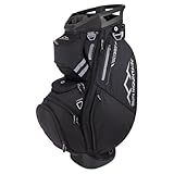Sun Mountain Men's C130 Lightweight Cart Golf Bag 14-Way Top - 11 Pockets, Smart Dual Strap System, Push-Electric-Riding Cart Compatible Compression Base, 2025 Model - Black