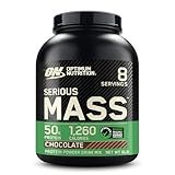 Optimum Nutrition Serious Mass, Weight Gainer Protein Powder, Mass Gainer, Vitamin C and Zinc for Immune Support, Creatine, Chocolate, 6 Pound (Packaging May Vary)