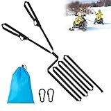 20ft Snowmobile Tow Straps, Heavy-Duty Tow Rope with Two Black Metal Hooks, Emergency Safety Tool Accessories Kit for Sled, Skidoo, ATV