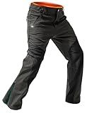 Moosehill Men's Snow Ski Pants Water Resistance Fleece Lined Softshell for Winter Outdoor with Zippered Bottom Legs (Black, 34W*30L)