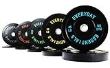 Fitvids 2" Olympic Bumper Weight Plates Set for Strength Training & Weightlifting, 260LB Set (10LB, 15LB, 25LB, 35LB, 45LB), Multiple Packages