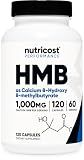 Nutricost HMB (Beta-Hydroxy Beta-Methylbutyrate) 1000mg, 120 Capsules