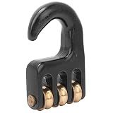 Qiilu Windsurfnhaul Pulley Windsurf Pulley Hook Aluminum Alloy Copper Aluminium Alloy Black Universal Windsurf Rigging Pulley Hook 3 Roll Wheel Windsurfing Hardware Accessories