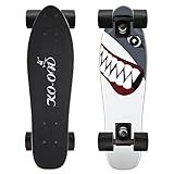 KO-ON Skateboard Complete Skateboards 22 Inch Mini Cruiser Skateboards for Beginners Kids Boys and Girls (Shark)