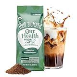 Four Sigmatic Gut Health Organic Ground Coffee | Medium Roast, Immune Boosting Probiotic Mushroom Coffee with Chaga & Turkey Tail for Gut Health & Immune Support | 12oz Bag
