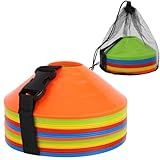 ZICRO Soccer Cones 15/25/30/50 Pack with Mesh Bag & Strap-Soccer Cones for Sports Training, Football, Basketball,Running Drills-Agility Cones for Indoor and Outdoor Games (25, Multicolor)
