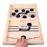 HELLO PAPAYA Fast Sling Puck Game - Test Your Speed and Accuracy with This Fast-Paced Wooden Air Hockey Desktop Battle Board Game - Guaranteed Fun Gifts for Family Night or Friends Party