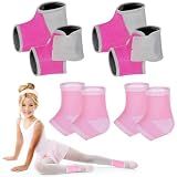Tarpop 2 Pairs Kids Ankle Brace Set Foot Support Stabilizer Wraps Protector Guard Knitted Ankle Sleeve Sock Support Compression Socks for Injury Prevention(Pink,Medium)