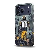 IKPYTREE Custom Football Phone Case for iPhone 18 Pro Max 17 Air 16E 16 15 14 13 12 11 Plus XR X - Personal Name and Number - Pittsburgh S Athletes on Heavyduty Back Cover