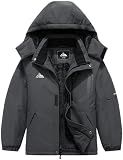 QUCOOM Kids Boy's Winter Waterproof Ski Jacket,Thick Snow Coat with Detachable Hood Warmth Windproof Snowboard Jackets