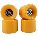FREEDARE 58mm Skateboard Wheels 82a + ABEC-7 Bearing Steel and Spacers Cruiser Wheels (Orange,Pack of 4)